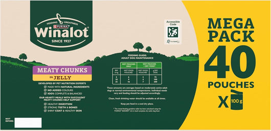Winalot Meaty Chunks Adult Wet Dog Food in Jelly, Beef, Chicken & Lamb