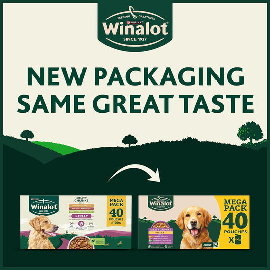 Winalot Meaty Chunks Adult Wet Dog Food in Jelly, Beef, Chicken & Lamb