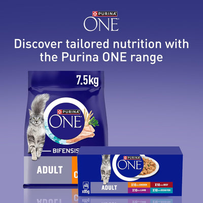 Purina One Adult Cat Food Mini Fillets in Gravy, 40 Pack (85g Pouches)