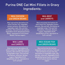 Purina One Adult Cat Food Mini Fillets in Gravy, 40 Pack (85g Pouches)